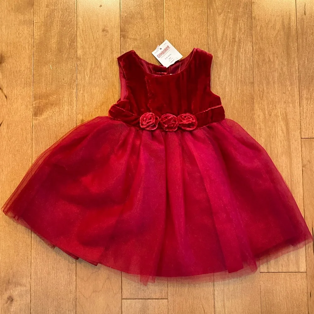 Gymboree Holiday Celebrations Red Velvet Holiday Dress 3-6 Months